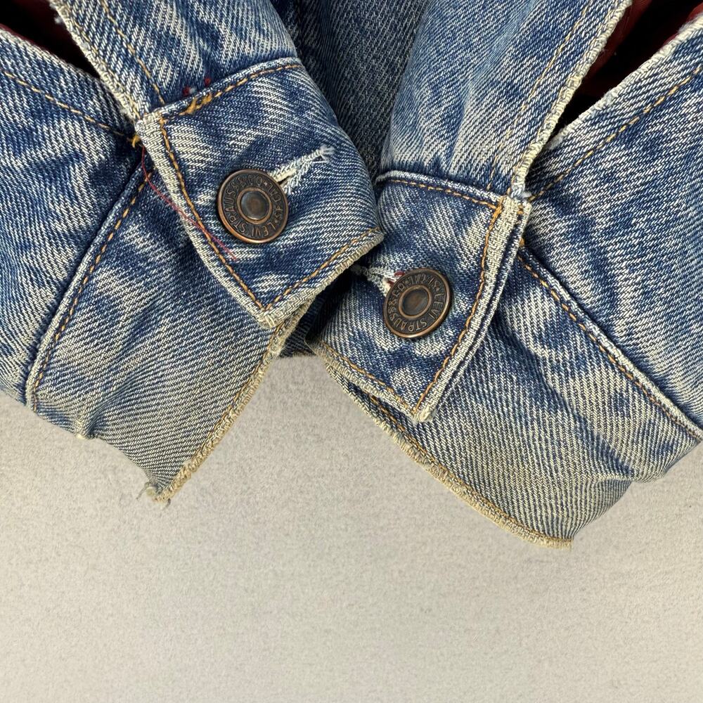 Levi's Signature Denim Jacket Men's L Standard Trucker Flannel Lined Vintage VTG - Picture 9 of 13